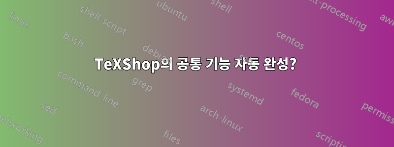 TeXShop의 공통 기능 자동 완성?