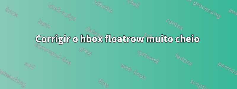 Corrigir o hbox floatrow muito cheio