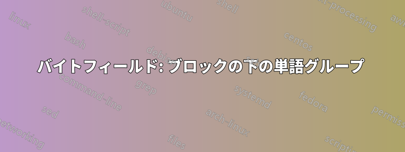 バイトフィールド: ブロックの下の単語グループ