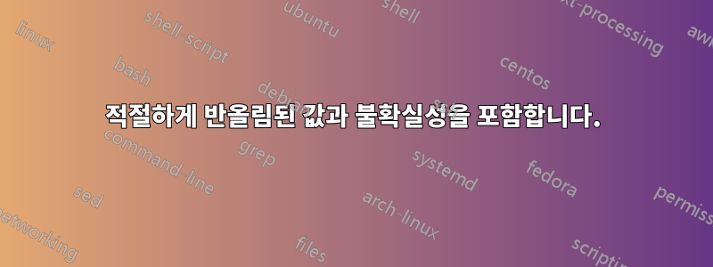 적절하게 반올림된 값과 불확실성을 포함합니다.