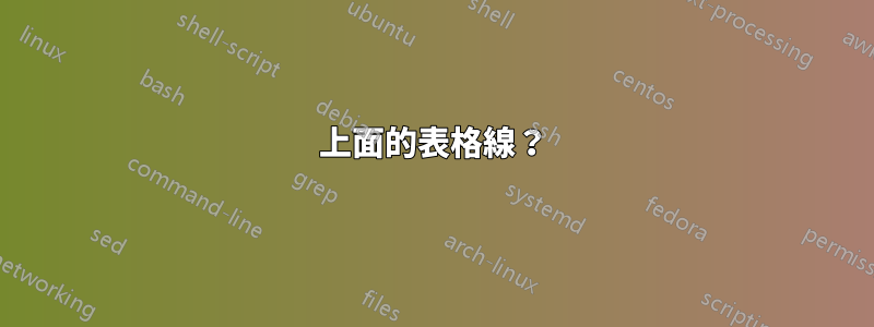 上面的表格線？