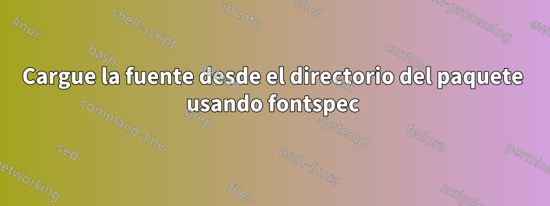 Cargue la fuente desde el directorio del paquete usando fontspec