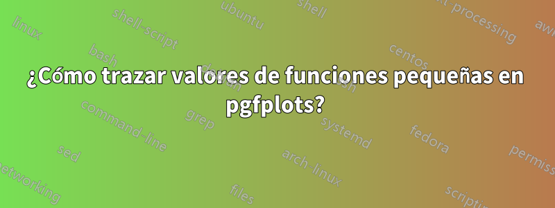 ¿Cómo trazar valores de funciones pequeñas en pgfplots?