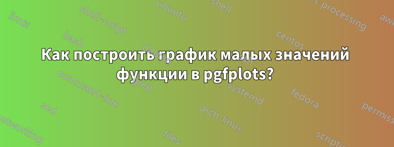 Как построить график малых значений функции в pgfplots?