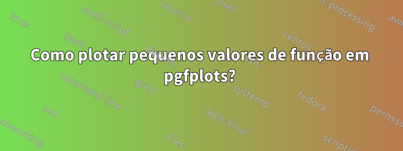 Como plotar pequenos valores de função em pgfplots?