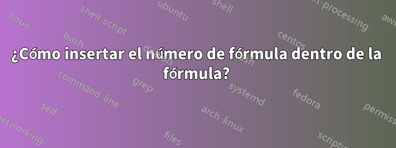 ¿Cómo insertar el número de fórmula dentro de la fórmula?