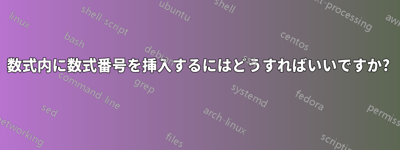 数式内に数式番号を挿入するにはどうすればいいですか?