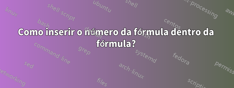 Como inserir o número da fórmula dentro da fórmula?