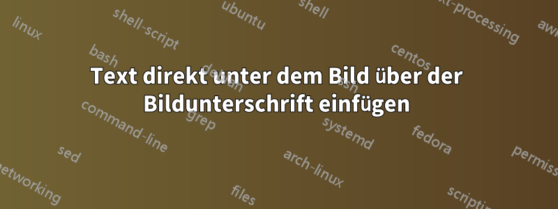 Text direkt unter dem Bild über der Bildunterschrift einfügen