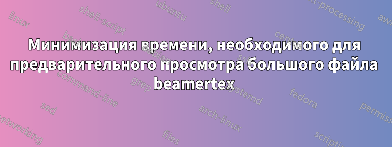 Минимизация времени, необходимого для предварительного просмотра большого файла beamertex