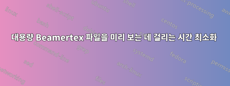 대용량 Beamertex 파일을 미리 보는 데 걸리는 시간 최소화