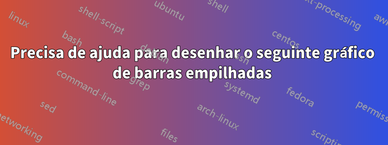 Precisa de ajuda para desenhar o seguinte gráfico de barras empilhadas