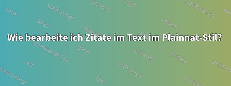 Wie bearbeite ich Zitate im Text im Plainnat-Stil?