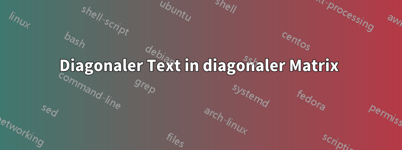 Diagonaler Text in diagonaler Matrix