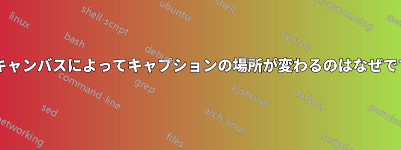 変換キャンバスによってキャプションの場所が変わるのはなぜですか?