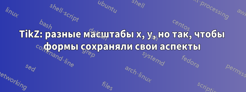 TikZ: разные масштабы x, y, но так, чтобы формы сохраняли свои аспекты