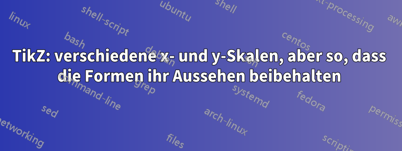 TikZ: verschiedene x- und y-Skalen, aber so, dass die Formen ihr Aussehen beibehalten