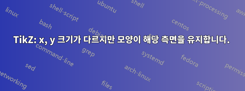 TikZ: x, y 크기가 다르지만 모양이 해당 측면을 유지합니다.