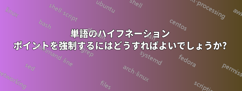 単語のハイフネーション ポイントを強制するにはどうすればよいでしょうか?