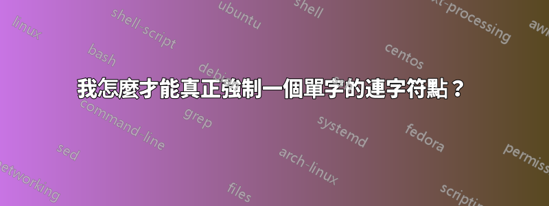 我怎麼才能真正強制一個單字的連字符點？