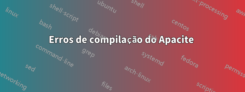 Erros de compilação do Apacite