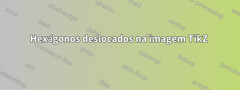 Hexágonos deslocados na imagem TikZ