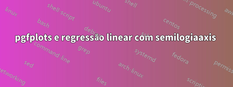 pgfplots e regressão linear com semilogiaaxis