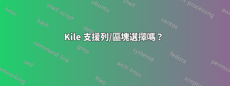 Kile 支援列/區塊選擇嗎？