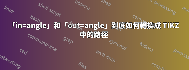 「in=angle」和「out=angle」到底如何轉換成 TIKZ 中的路徑