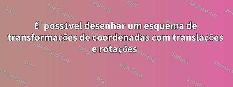 É possível desenhar um esquema de transformações de coordenadas com translações e rotações 