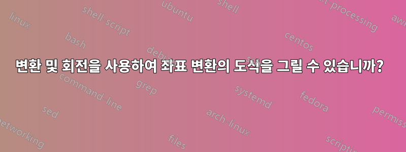 변환 및 회전을 사용하여 좌표 변환의 도식을 그릴 수 있습니까? 