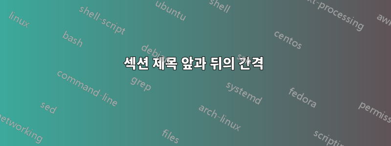 섹션 제목 앞과 뒤의 간격