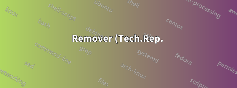 Remover (Tech.Rep.) da bibliografia