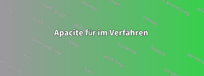 Apacite für im Verfahren