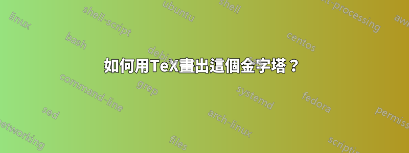 如何用TeX畫出這個金字塔？