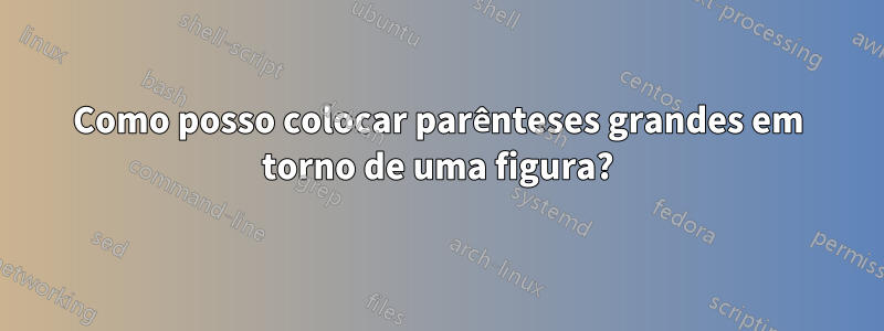 Como posso colocar parênteses grandes em torno de uma figura?