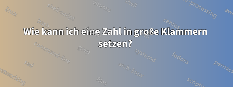 Wie kann ich eine Zahl in große Klammern setzen?