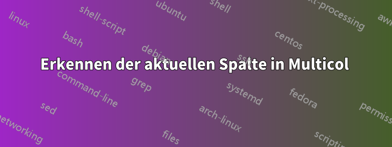 Erkennen der aktuellen Spalte in Multicol