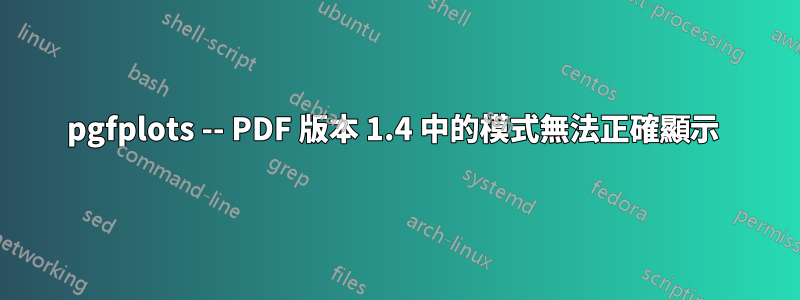 pgfplots -- PDF 版本 1.4 中的模式無法正確顯示 