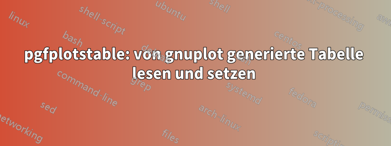 pgfplotstable: von gnuplot generierte Tabelle lesen und setzen