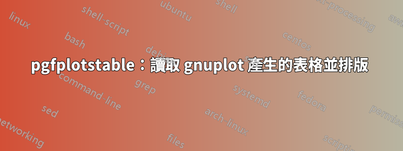 pgfplotstable：讀取 gnuplot 產生的表格並排版