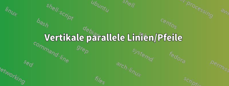 Vertikale parallele Linien/Pfeile
