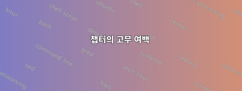 챕터의 고무 여백