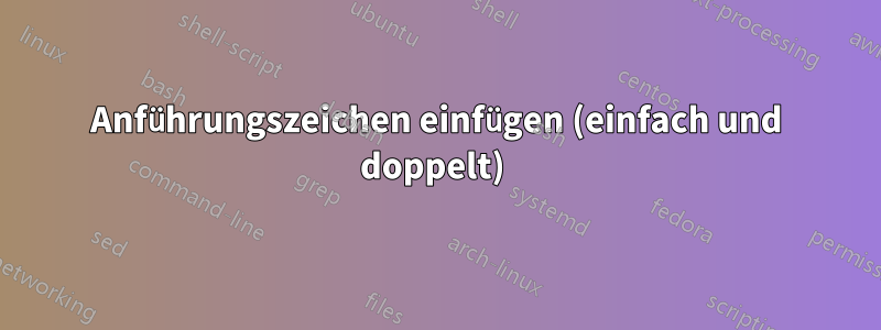 Anführungszeichen einfügen (einfach und doppelt) 