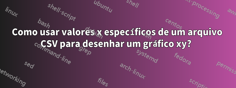 Como usar valores x específicos de um arquivo CSV para desenhar um gráfico xy?