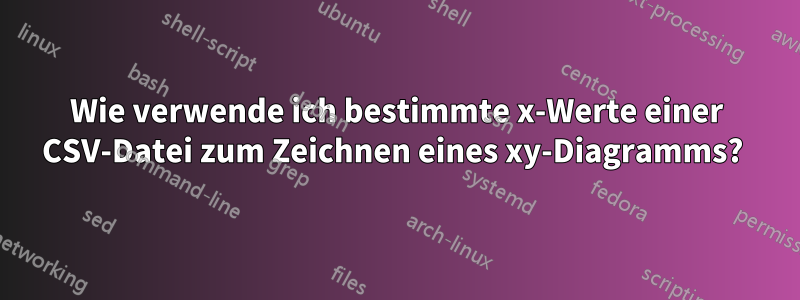 Wie verwende ich bestimmte x-Werte einer CSV-Datei zum Zeichnen eines xy-Diagramms?