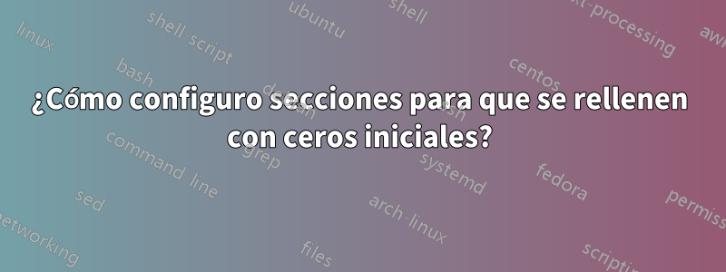 ¿Cómo configuro secciones para que se rellenen con ceros iniciales?