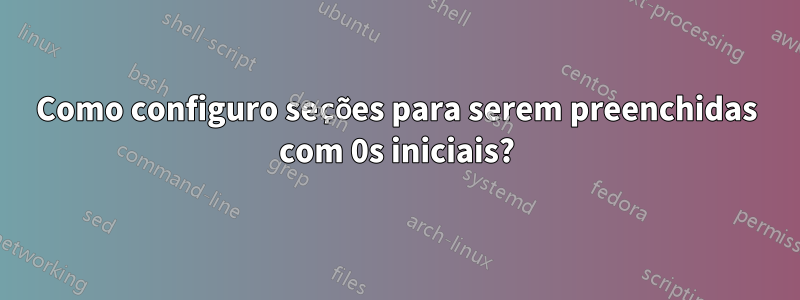 Como configuro seções para serem preenchidas com 0s iniciais?
