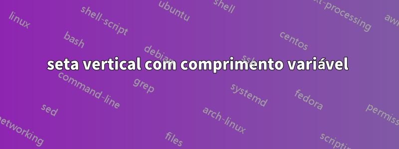 seta vertical com comprimento variável