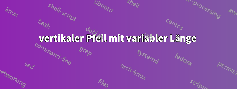 vertikaler Pfeil mit variabler Länge